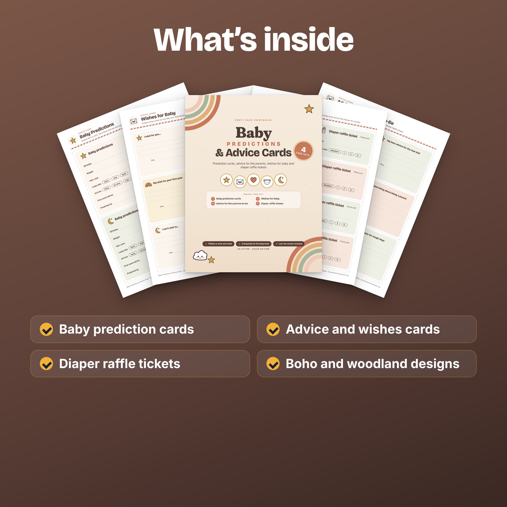 Baby Predictions & Advice Cards, preview 3 of 4 (opens full size)