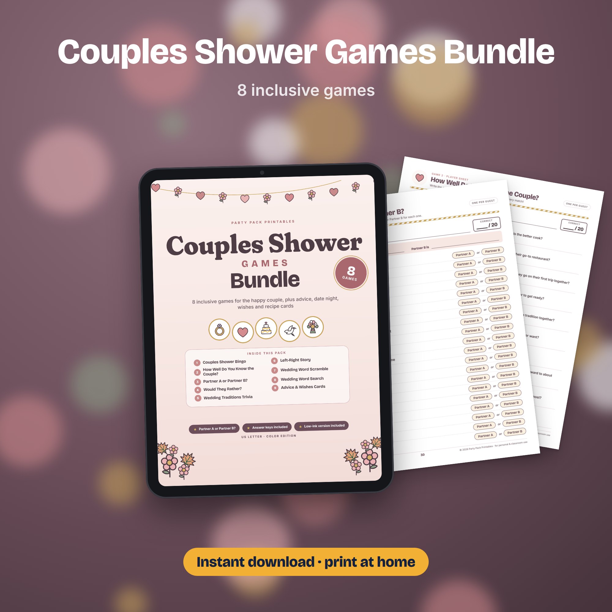 Couples Shower Games Bundle, preview 4 of 4 (opens full size)