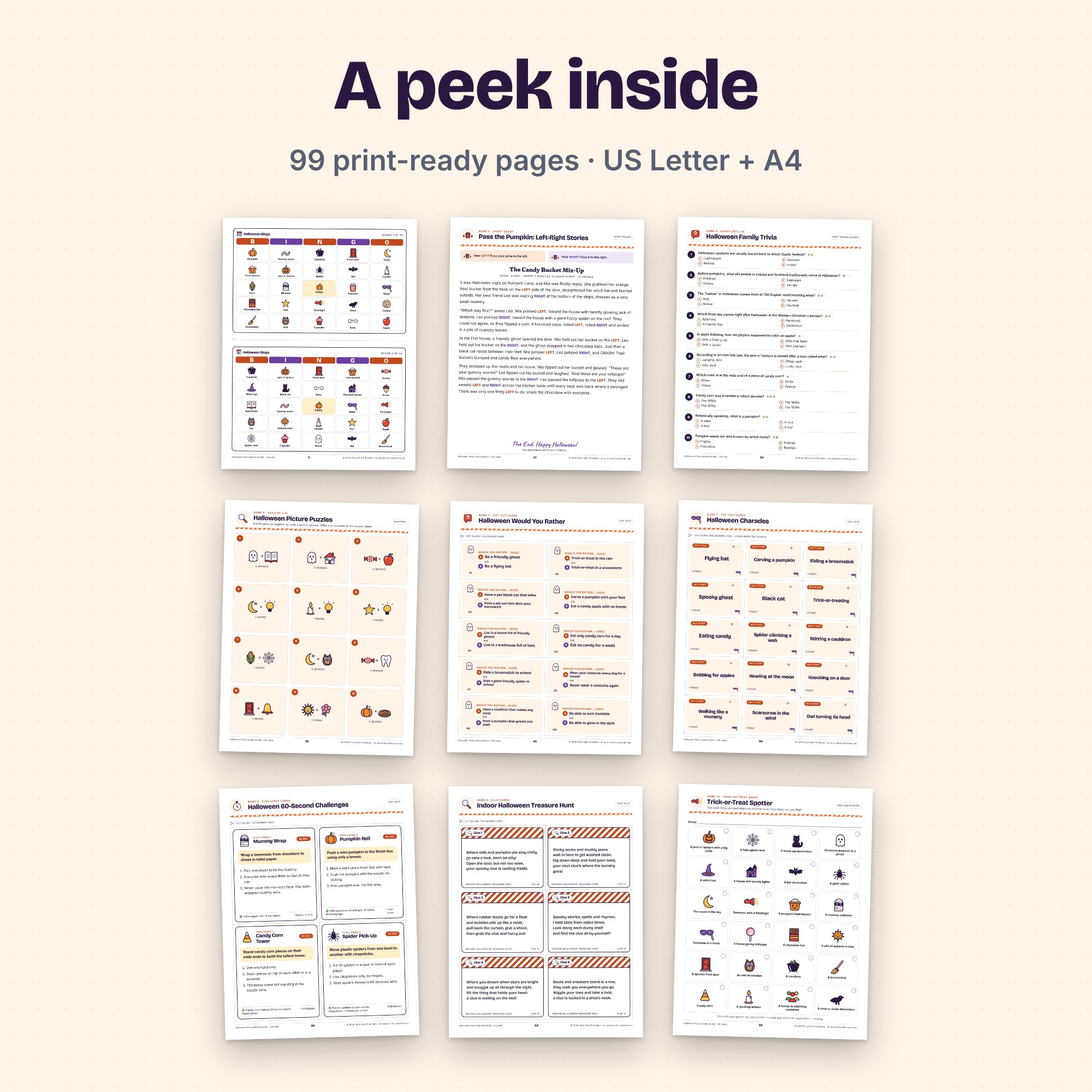 Halloween Party Games Bundle, preview 3 of 4 (opens full size)