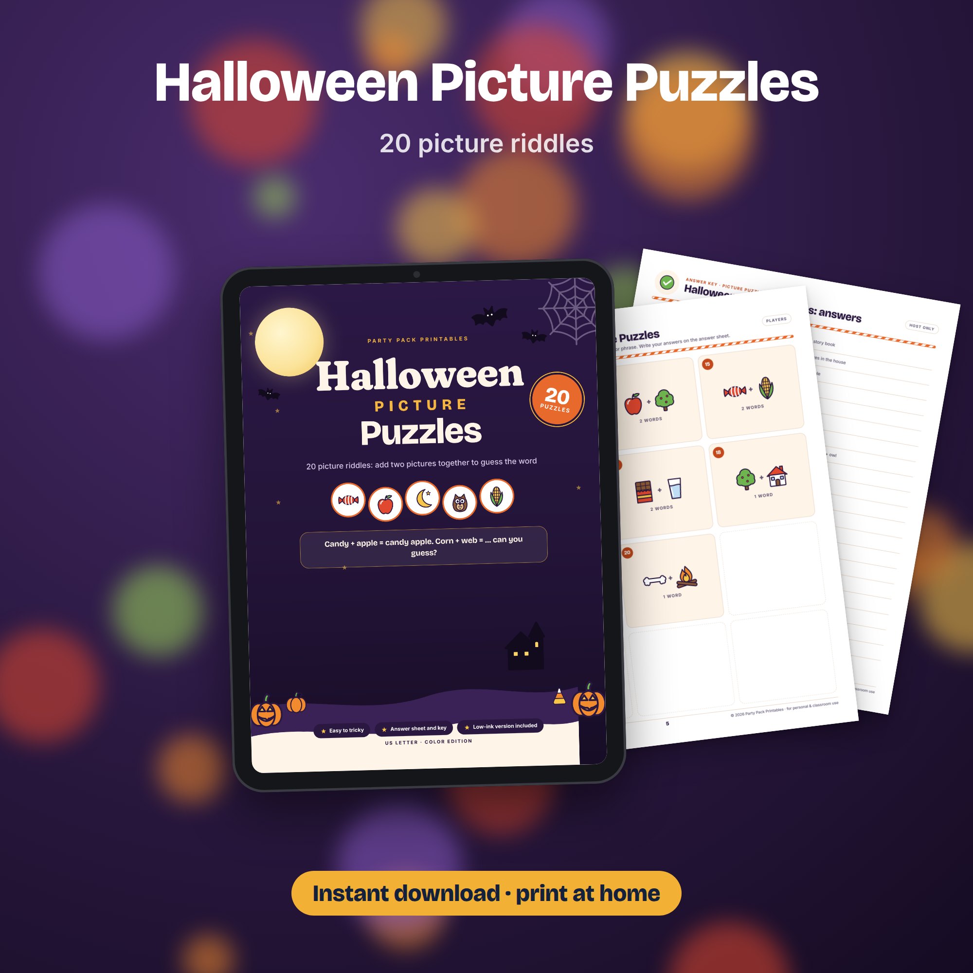 Halloween Picture Puzzles, preview 4 of 4 (opens full size)